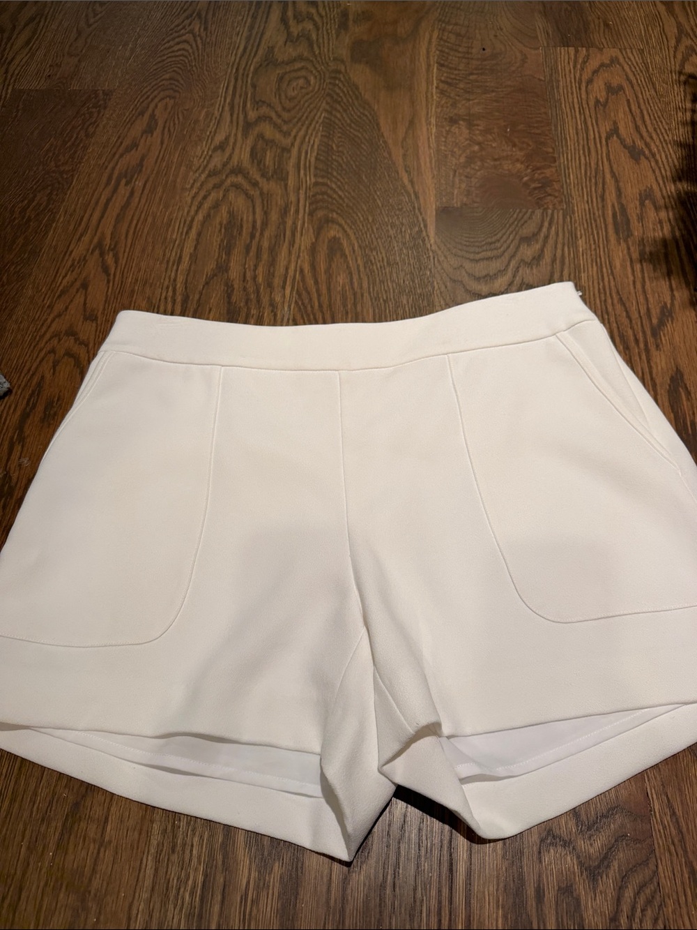 Marie Oliver Cream High-Waist Tailored Shorts